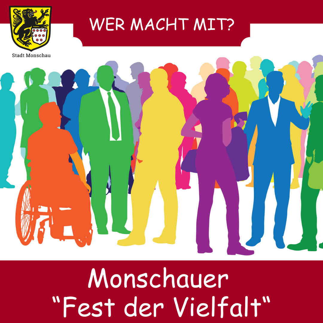 Fest der Vielfalt Eine Gruppe an diversen Menschen die Schatten sind und bunt