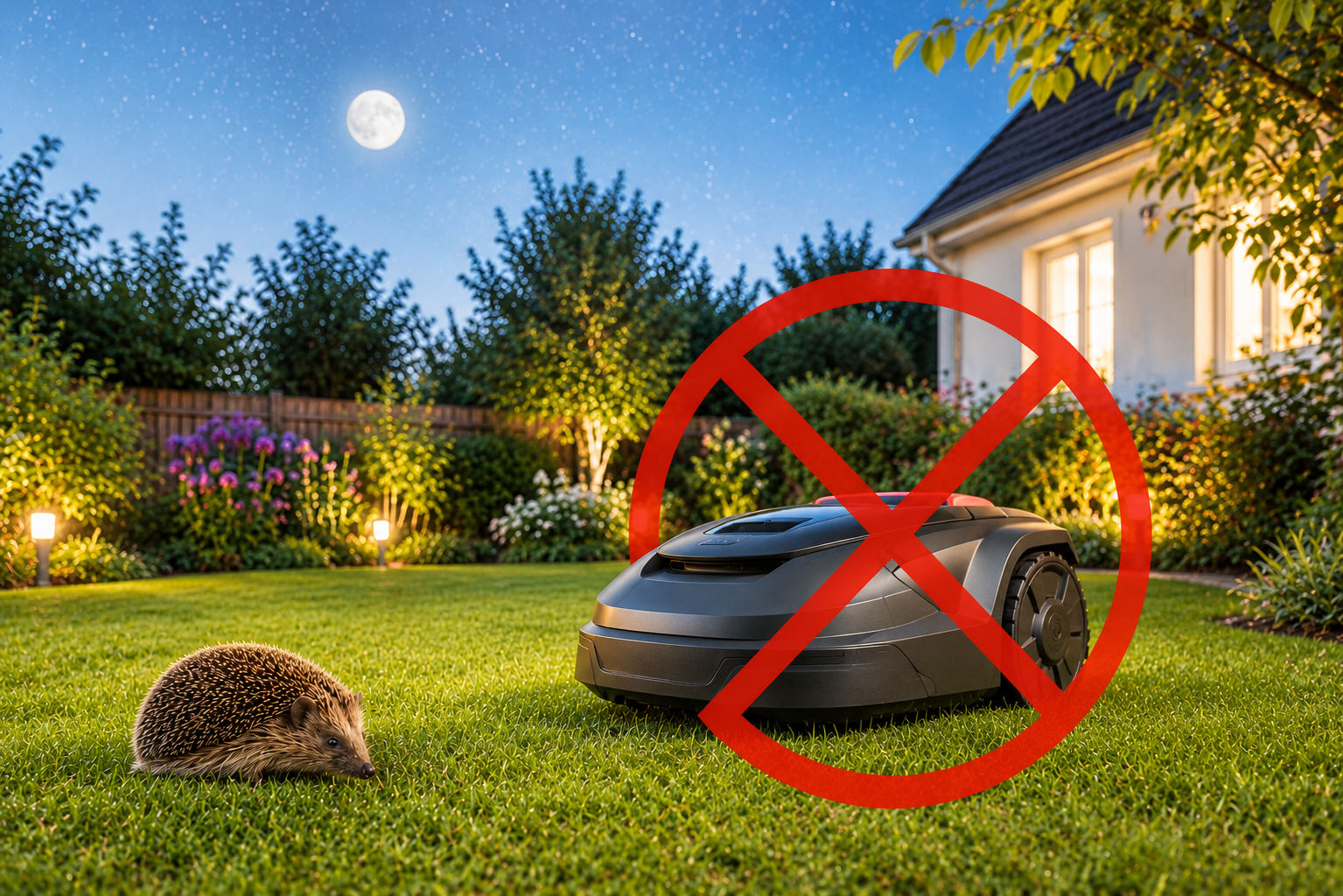Mähroboter nachts nicht fahren lassen, Mähroboter und Igel