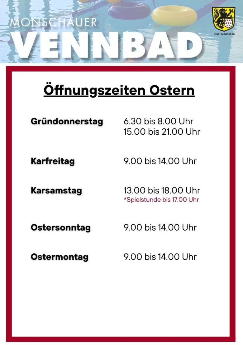 Öffnungszeiten an Ostern