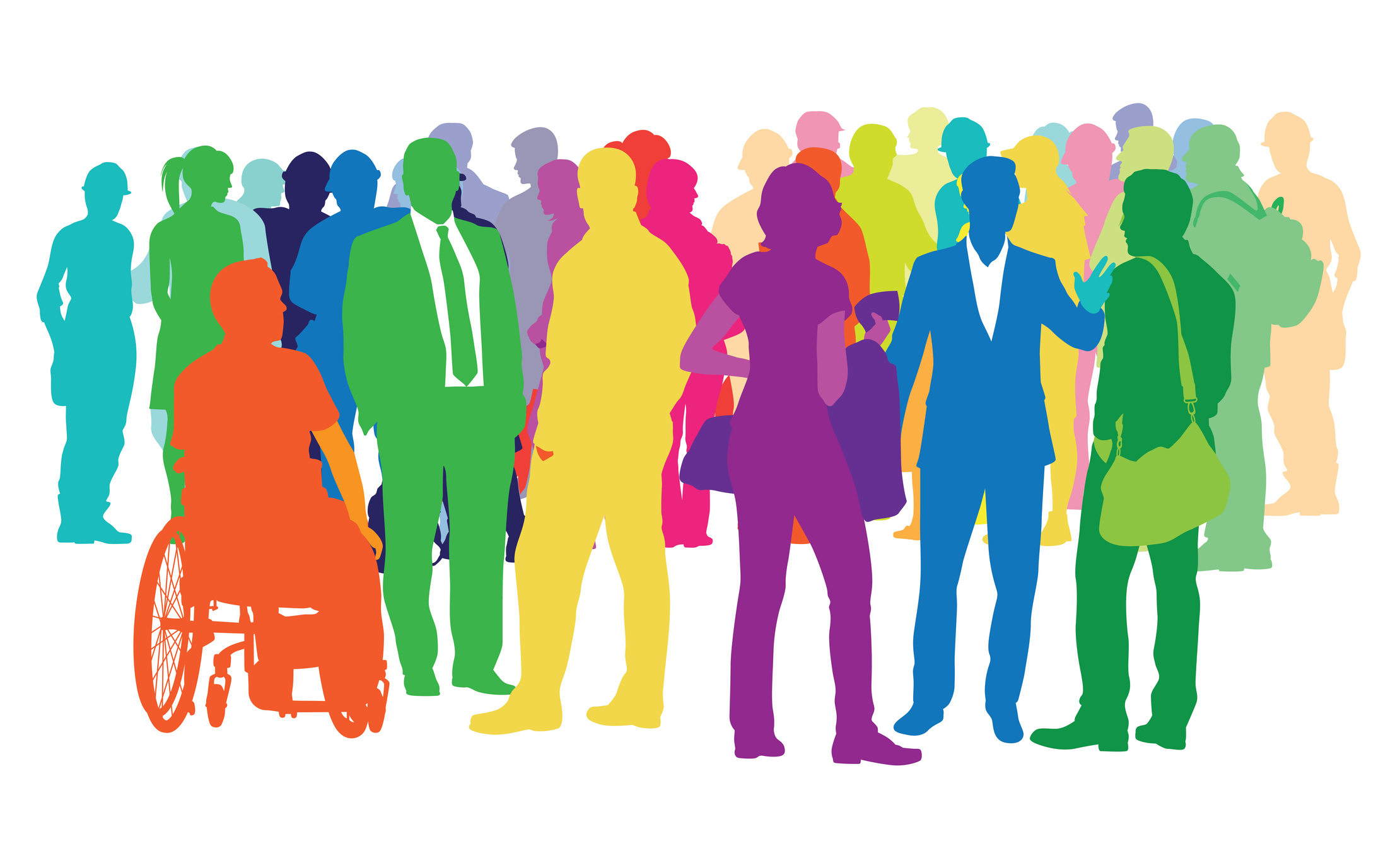 Diverse Crowd Of Multicoloured People Diverse Crowd Of Multicoloured People